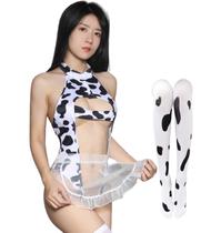 Conjunto de biquíni e cosplay e lingerie SINGUYUN Womens Anime Cow