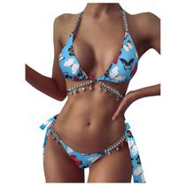 Conjunto de biquíni feminino bandeau bandagem push-up trajes de banho brasileiros maiô