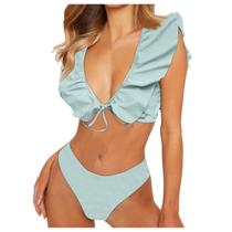 Conjunto de biquíni feminino bandeau bandagem push-up trajes de banho brasileiros maiô