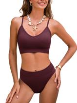 Conjunto de biquíni feminino CUPSHE, midkini esportivo, tamanho P Conjunto de biquíni feminino CUPSHE, midkini esportivo, tamanho P