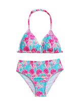 Conjunto de biquíni feminino de 2 peças para banho RoseSeek, azul/rosa, 8Y
