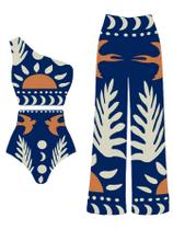 Conjunto de biquíni feminino de 3 peças Swimsuit SOLY HUX azul escuro Conjunto de biquíni feminino de 3 peças Swimsuit SOLY HUX azul escuro
