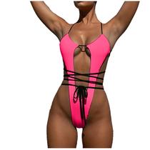 Conjunto de biquíni feminino moda maiô casual soild sexy swimwear beachwear