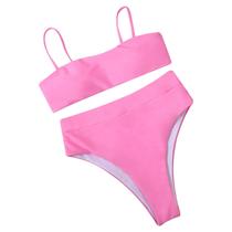 Conjunto de biquíni feminino moda maiô de duas peças preenchido Soild Swimwear Beachwear Conjunto de biquíni feminino moda maiô de duas peças preenchido Soild Swimwear Beachwear