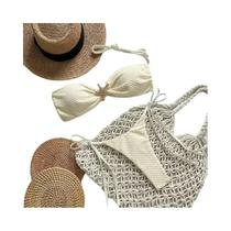 Conjunto De Biquíni Feminino Sensual Com Amarração, Cor Sólida, Estilo Praia Fresco E Moderno Conjunto De Biquíni Feminino Sensual Com Amarração, Cor Sólida, Estilo Praia Fresco E Moderno