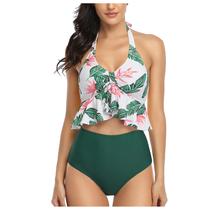 Conjunto de biquíni feminino sexy alto contraste gradiente dividido maiô de uma peça Conjunto de biquíni feminino sexy alto contraste gradiente dividido maiô de uma peça