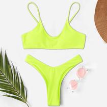 Conjunto de biquíni feminino sexy alto contraste gradiente dividido maiô de uma peça