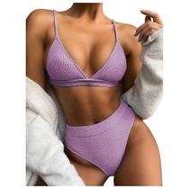 Conjunto de biquíni feminino sexy sólido Push-up Pad Swimwear Swimsuit Beachwear