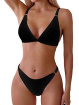 Conjunto de biquíni feminino ZAFUL com estampa floral de cintura alta, 2 peças