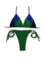 Conjunto de biquíni fio dental tricolor