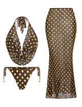 Conjunto de biquíni floral feminino ZAFUL de 3 peças