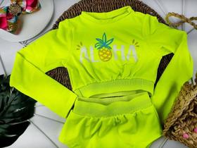 Conjunto de Biquíni Infantil com Blusa Proteção Solar UV 50