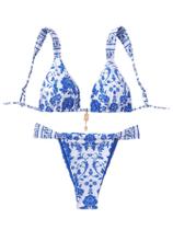 Conjunto de biquíni MakeMechic com estampa floral e tanga triangular