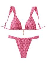 Conjunto de biquíni MakeMechic com estampa floral e tanga triangular Conjunto de biquíni MakeMechic com estampa floral e tanga triangular