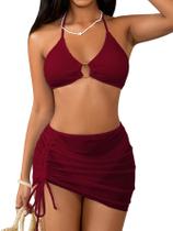 Conjunto de biquíni MakeMechic feminino Halter Ring tamanho P