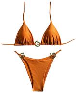Conjunto de biquíni Milumia Triangle Halter Halter Brown
