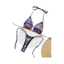 Conjunto De Biquíni Mini Colorido Com Letras RUOTONSEPT Estampadas, Roupa De Banho Feminina De Duas Conjunto De Biquíni Mini Colorido Com Letras RUOTONSEPT Estampadas, Roupa De Banho Feminina De Duas