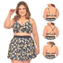 Conjunto de Biquini Plus Size Conforto com Saia 2 em 1 Até o 56 Conjunto de Biquini Plus Size Conforto com Saia 2 em 1 Até o 56