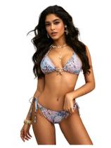 Conjunto de biquíni RoseSeek feminino leopardo floral multicolorido M Conjunto de biquíni RoseSeek feminino leopardo floral multicolorido M