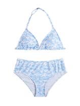 Conjunto de biquíni RoseSeek Girl's de 2 peças com estampa Starfish 9Y azul/branco