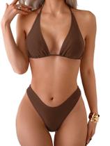 Conjunto de biquíni RoseSeek Triangle Halter Top High Cut Bottom Conjunto de biquíni RoseSeek Triangle Halter Top High Cut Bottom