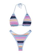Conjunto de biquíni Seamoly Crochet Colorblock Swimsuit para mulheres Conjunto de biquíni Seamoly Crochet Colorblock Swimsuit para mulheres