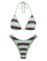 Conjunto de biquíni seamoly feminino, tanga de corte alto, verde menta