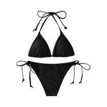 Conjunto De Biquíni Sexy Feminino 2024, Moda De Praia Com Top Triangular E Tanga, Biquíni Brasileiro