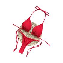 Conjunto De Biquíni Sexy Feminino Com Alças, Cintura Baixa, Cor Sólida, Dois Peças, Triângulo,