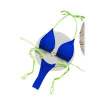 Conjunto De Biquíni Sexy Feminino Com Alças, Cintura Baixa, Cor Sólida, Dois Peças, Triângulo,