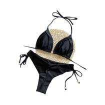 Conjunto De Biquíni Sexy Feminino Com Alças Cruzadas E Efeito Push Up, Moda Praia Brasileira Com