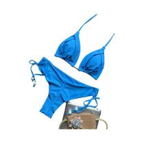 Conjunto De Biquíni Sexy Feminino Com Alças E Efeito Push Up, Moda Brasileira Com Corrente De Metal