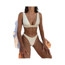 Conjunto De Biquíni Sexy Feminino Com Decote Em V 2023, Duas Peças De Baixa Cintura, Moda Praia Conjunto De Biquíni Sexy Feminino Com Decote Em V 2023, Duas Peças De Baixa Cintura, Moda Praia