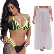 Conjunto De Biquíni Sofisticado + Saída De Praia Kit Diverso