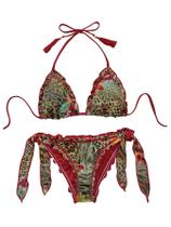 Conjunto de biquíni SOLY HUX com estampa floral de leopardo para mulheres