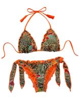 Conjunto de biquíni SOLY HUX com estampa floral de leopardo para mulheres