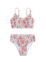 Conjunto de biquíni SOLY HUX com estampa floral feminina 9Y, alça espaguete Conjunto de biquíni SOLY HUX com estampa floral feminina 9Y, alça espaguete