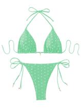 Conjunto de biquíni SOLY HUX feminino com estampa de bolinhas, triângulo Conjunto de biquíni SOLY HUX feminino com estampa de bolinhas, triângulo