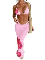 Conjunto de biquíni Swimsuit Verdusa de 3 peças com capa de praia para mulheres Conjunto de biquíni Swimsuit Verdusa de 3 peças com capa de praia para mulheres