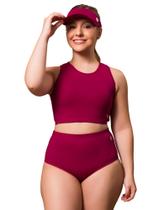 Conjunto de Biquíni Top com Bojo + Hot Pant Uv Praia Piscina + Brinde Viseira