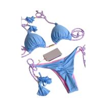 Conjunto De Biquíni Triangular Sexy Em Duas Peças Para Mulheres, Com Corda Trançada, Moda Brasileira - RUOTONGSEPT