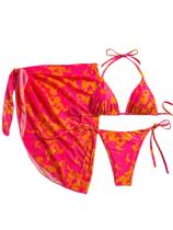 Conjunto de biquíni Verdusa Floral Halter Triangle Swimsuit Wimsuit Women