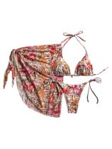 Conjunto de biquíni Verdusa Floral Halter Triangle Swimsuit Wimsuit Women