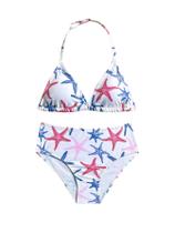 Conjunto de biquíni Verdusa Girl's Halter Backless Triangle 10Y azul rosa