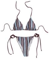 Conjunto de biquíni Verdusa listrado Halter Triangle Swim Suit para mulheres