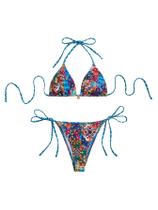 Conjunto de biquíni WDIRARA, maiôs boho femininos com estampa floral Conjunto de biquíni WDIRARA, maiôs boho femininos com estampa floral