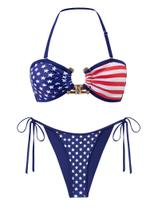 Conjunto de biquíni ZAFUL Bandeau Triangle Tie Side High Cut