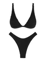 Conjunto de biquíni ZAFUL com textura triangular e corte alto para mulheres