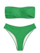 Conjunto de biquíni ZAFUL feminino de corte alto sem alças verde S
