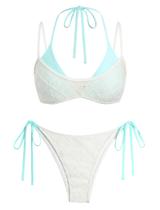 Conjunto de biquíni ZAFUL, maiô feminino de bolinhas de dupla camada